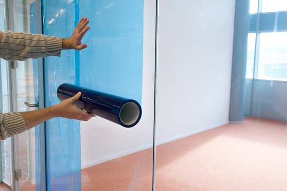 Γυάλινο Παράθυρο Μπλε Διαφανές Αυτοκόλλητη μεμβράνη 60cm x 100m/200m Peel Off Χωρίς υπολείμματα