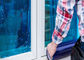 Αυτοκόλλητη μπλε προστατευτική ταινία PE για την προσωρινή προστασία γυαλιού παραθύρων